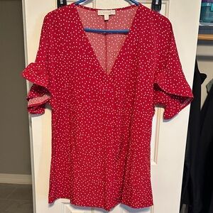 Chic Red Polka Dot Blouse